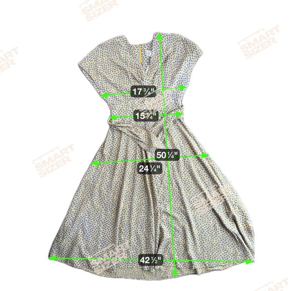 Casual Corner Womens Maxi Dress‎ Yellow Floral Faux Wrap Dress 6 Modest Cottage - Picture 2 of 8